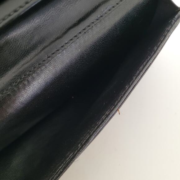 Givenchy Vintage Wallet Black Bifold Logo Large Checkbook Unisex Slim Leather - Picture 8 of 11